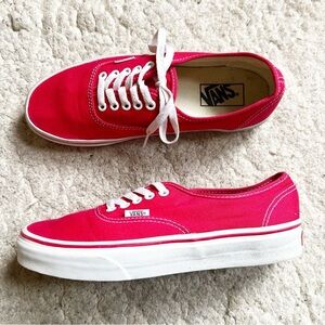 Vans: Unisex Authentic Vans Original Red and White Lace Up Sneakers  Sz 9.5